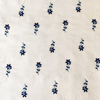 Pure Cotton Cream With Tiny Blue Flower Embroiedered Fabric