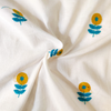 Pure Cotton Cream With Tiny Blue Yellow Flower Embroiedered Fabric