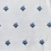 Pure Cotton Cream With Tiny Light And Dark Blue Plant Embroiedered Fabric