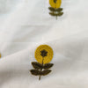 Pure Cotton Cream With Tiny Mustard Green Flower Embroiedered Fabric