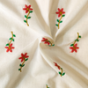 Pure Cotton Cream With Tiny Pink Yellow Flower Embroiedered Fabric