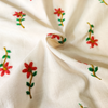 Pure Cotton Cream With Tiny Pink Yellow Flower Embroiedered Fabric