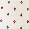 Pure Cotton Cream With Tiny Red Brown Flower Embroiedered Fabric