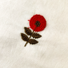 Pure Cotton Cream With Tiny Red Green Flower Embroiedered Fabric