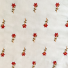 Pure Cotton Cream With Tiny Red Yellow Flower Embroiedered Fabric