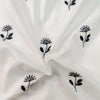 Pure Cotton Cream With Tiny Shades of Grey Desert Flower Embroiedered Fabric