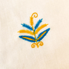 Pure Cotton Cream With Tiny Yellow Blue Plant Embroiedered Fabric