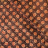 Pure Cotton Dabu Ajrak Brown With Rustic Orange Kamal Jaal Hand Block Print Fabric
