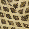 Pure Cotton Dabu Ajrak Sandy Mustard With A Plant Motif Hand Block Print Fabric