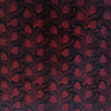 Pure Cotton Dabu Akola Dark Rust With  Wild Floral Creeper Stripes Hand Block Print Fabric
