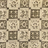 Pure Cotton Dabu Bagru Grey And Cream Checkered Hand Block Print Fabric