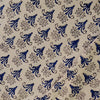 Pure Cotton Dabu Bagru With Black And Blue Floal Plant Hand Block Print Fabric