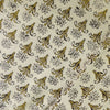 Pure Cotton Dabu Bagru With Black And Mustard Floal Plant Hand Block Print Fabric