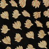 Pure Cotton Dabu Black With Cream Fallen Flower Hand Block Print Fabric