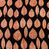 Pure Cotton Dabu Black With Lines Leaf Hand Block Print Fabric