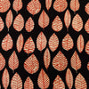 Pure Cotton Dabu Black With Lines Leaf Hand Block Print Blouse Fabric ( 80 Cm )