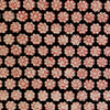 Pure Cotton Dabu Black With Small Eight Petal Flower Motifs Hand Block Print Blouse Piece Fabric ( 1 meter )