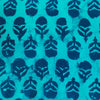 Pure Cotton Dabu Blue With Dark Blue Motifs Hand Block Print Blouse Fabric (1 Meter )