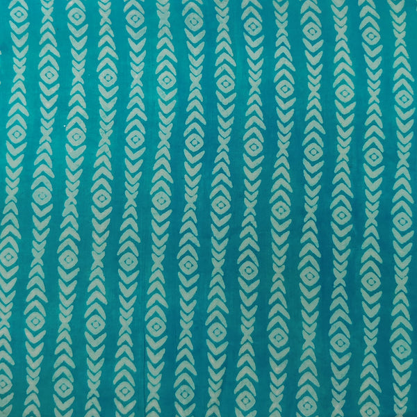 Pure Cotton Dabu Blue With Rakhi Stripes Hand Block Print Fabric