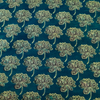 Pure Cotton Dabu Blue With Rose Flower Hand Block Print Fabric