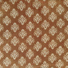 Pure Cotton Dabu Brown Mustard With Flower Motif Hand Block Print Fabric