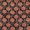 Pure Cotton Dabu Brown With Rust Flower Jaal Hand Block Print Fabric