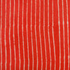 Pure Cotton Dabu Carrot Peach Stripes Hand Block Print Fabric