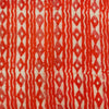 Pure Cotton Dabu Carrot Peach With Diamond And Waves Stripes Hand Block Print Fabric