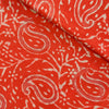 Pure Cotton Dabu Carrot Peach With Kairi Jaal Hand Block Print Fabric