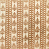 Pure Cotton Dabu Chiku Brown With Motif And Petal Stripes Hand Block Print Fabric