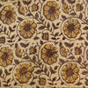 Pure Cotton Dabu Discharge Light Brown With Floral Jaal Hand Block Print Fabric