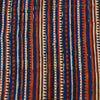 Pure Cotton Dabu Discharge With Tribal Madder Blue Multi Stripes Hand Block Print Fabric