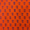 Pure Cotton Dabu Gamthi Orange With Purpple FishBone Motifs Hand Block Print Fabric