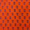 Pure Cotton Dabu Gamthi Orange With Purple FishBone Motifs Hand Block Print Blouse Piece Fabric ( 95 cm )