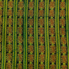 Pre-cut Pure Cotton Dabu Green Intricate Stripes Hand Block Print Fabric( 1.80 meter)