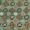 Pure Cotton Dabu Green With Ajrak Multiple Tiles Hand Block Print Fabric
