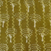 Pure Cotton Dabu Green With Cream Tree Hand Block Print Fabric