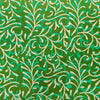 Pure Cotton Dabu Green With Light Green And Cream Jaal Hand Block Print Fabric