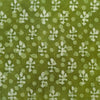 Pure Cotton Dabu Green With Tiny Cream Motifs Hand Block Print Fabric