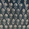 Pure Cotton Dabu Grey With Single Flower Motif Hand Block print Fabric