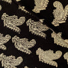 Pure Cotton Dabu Jahota Black With Beige Motif Hand Block Print Fabric
