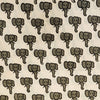 Pure Cotton Dabu Jahota Cream With Grey Baby Elephant Hand Block Print Fabric