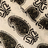 Pure Cotton Dabu Jahota Cream With Grey Kairi  Hand Block Print Fabric