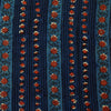Pure Cotton Dabu Jahota Indigo With Intricate Floral Creeper Stripes Hand Block Print Fabric