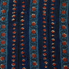 Pure Cotton Dabu Jahota Indigo With Intricate Floral Creeper Stripes Hand Block Print blouse Fabric ( 1 meter )