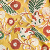 Pure Cotton Dabu Jahota Mustard Yellow With Peacock On A Tree Hand Block Print Fabric
