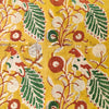 Pure Cotton Dabu Jahota Mustard Yellow With Peacock On A Tree Hand Block Print Fabric
