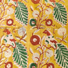 Pure Cotton Dabu Jahota Mustard Yellow With Peacock On A Tree Hand Block Print Blouse Piece Fabric ( 80 cm )