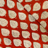 Pure Cotton Dabu Jahota Rust With Beige Paan Shape Motif Hand Block Print Fabric