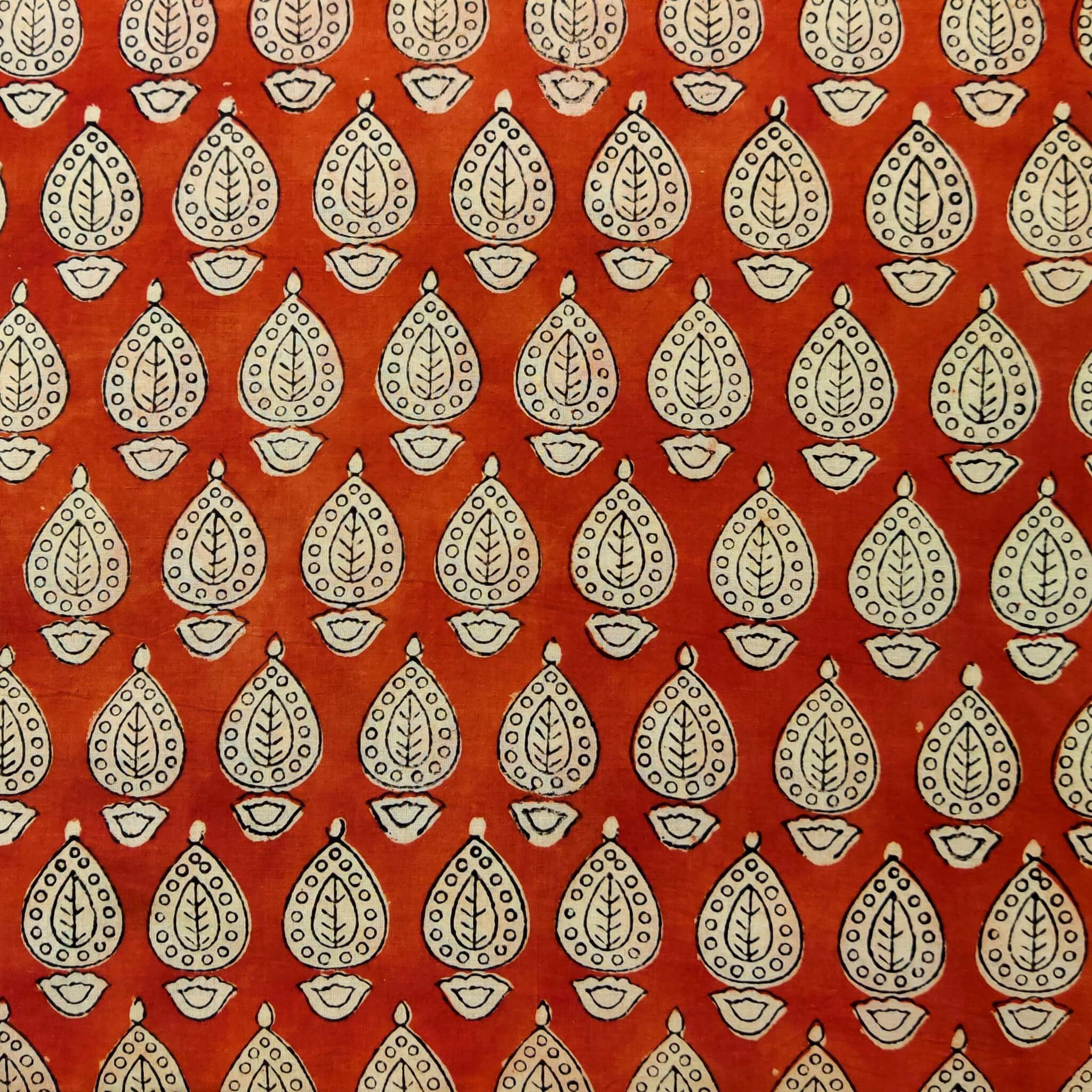 Pure Cotton Dabu Jahota With A Leaf Plant Hand Block Print Blouse Fabr ...